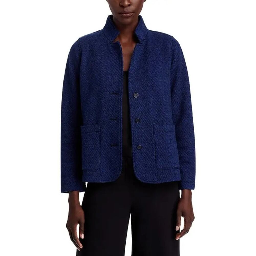 Eileen Fisher Blue Sweater Blazer